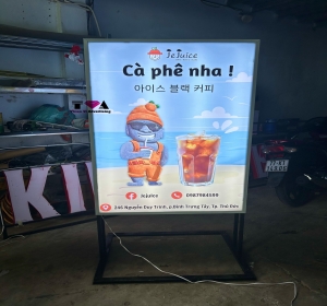 HỘP ĐÈN MICA DÁN DECAL CÓ CHÂN