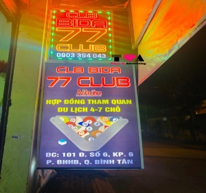 BẢNG HIỆU LED BIDA BILLIARDS